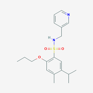 molecular formula C19H26N2O3S B513443 5-isopropyl-4-methyl-2-propoxy-N-(3-pyridinylmethyl)benzenesulfonamide CAS No. 940988-01-2