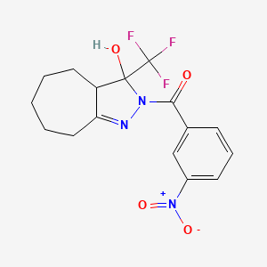 molecular formula C16H16F3N3O4 B5134432 2-(3-nitrobenzoyl)-3-(trifluoromethyl)-2,3,3a,4,5,6,7,8-octahydrocyclohepta[c]pyrazol-3-ol 
