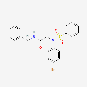 molecular formula C22H21BrN2O3S B5134444 N~2~-(4-bromophenyl)-N~1~-(1-phenylethyl)-N~2~-(phenylsulfonyl)glycinamide 