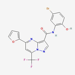 molecular formula C18H10BrF3N4O3 B5134452 N-(5-bromo-2-hydroxyphenyl)-5-(2-furyl)-7-(trifluoromethyl)pyrazolo[1,5-a]pyrimidine-3-carboxamide 