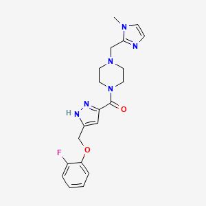 molecular formula C20H23FN6O2 B5134462 1-({5-[(2-fluorophenoxy)methyl]-1H-pyrazol-3-yl}carbonyl)-4-[(1-methyl-1H-imidazol-2-yl)methyl]piperazine 