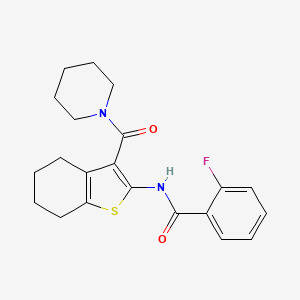 molecular formula C21H23FN2O2S B5134466 2-fluoro-N-[3-(1-piperidinylcarbonyl)-4,5,6,7-tetrahydro-1-benzothien-2-yl]benzamide 