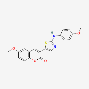 molecular formula C20H16N2O4S B5134472 6-methoxy-3-{2-[(4-methoxyphenyl)amino]-1,3-thiazol-5-yl}-2H-chromen-2-one 
