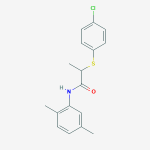 molecular formula C17H18ClNOS B5134486 2-[(4-chlorophenyl)thio]-N-(2,5-dimethylphenyl)propanamide 