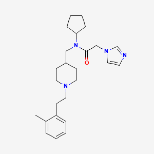 molecular formula C25H36N4O B5134489 N-cyclopentyl-2-(1H-imidazol-1-yl)-N-({1-[2-(2-methylphenyl)ethyl]-4-piperidinyl}methyl)acetamide 