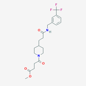 molecular formula C21H27F3N2O4 B5134500 methyl 4-oxo-4-[4-(3-oxo-3-{[3-(trifluoromethyl)benzyl]amino}propyl)-1-piperidinyl]butanoate 