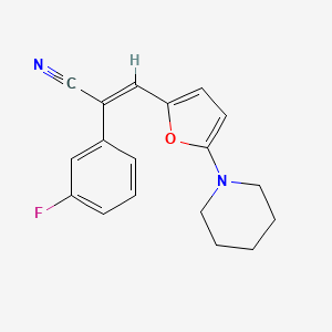 molecular formula C18H17FN2O B5134508 2-(3-fluorophenyl)-3-[5-(1-piperidinyl)-2-furyl]acrylonitrile 