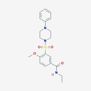 molecular formula C20H25N3O4S B5134511 N-ethyl-4-methoxy-3-[(4-phenyl-1-piperazinyl)sulfonyl]benzamide 