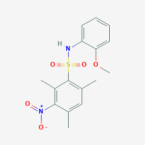 molecular formula C16H18N2O5S B5134513 N-(2-methoxyphenyl)-2,4,6-trimethyl-3-nitrobenzenesulfonamide 