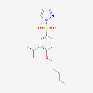 molecular formula C17H24N2O3S B513453 1-{[3-isopropyl-4-(pentyloxy)phenyl]sulfonyl}-1H-pyrazole CAS No. 942770-99-2