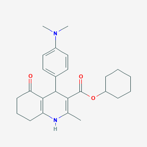 molecular formula C25H32N2O3 B5134538 cyclohexyl 4-[4-(dimethylamino)phenyl]-2-methyl-5-oxo-1,4,5,6,7,8-hexahydro-3-quinolinecarboxylate 