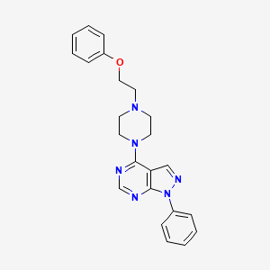 molecular formula C23H24N6O B5134582 4-[4-(2-phenoxyethyl)-1-piperazinyl]-1-phenyl-1H-pyrazolo[3,4-d]pyrimidine 