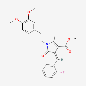 molecular formula C24H24FNO5 B5134609 methyl 1-[2-(3,4-dimethoxyphenyl)ethyl]-4-(2-fluorobenzylidene)-2-methyl-5-oxo-4,5-dihydro-1H-pyrrole-3-carboxylate 