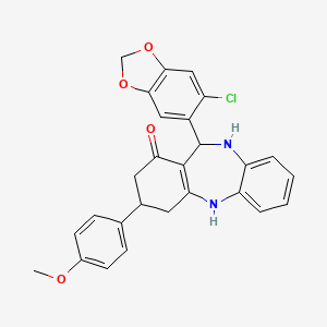 11-(6-chloro-1,3-benzodioxol-5-yl)-3-(4-methoxyphenyl)-2,3,4,5,10,11-hexahydro-1H-dibenzo[b,e][1,4]diazepin-1-one