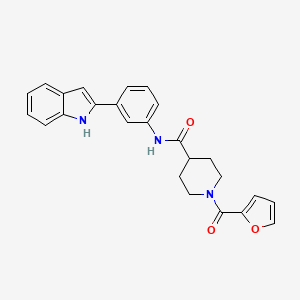molecular formula C25H23N3O3 B5134658 1-(2-furoyl)-N-[3-(1H-indol-2-yl)phenyl]-4-piperidinecarboxamide 