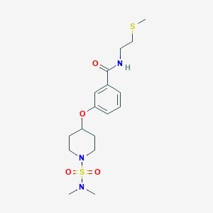 molecular formula C17H27N3O4S2 B5134690 3-({1-[(dimethylamino)sulfonyl]-4-piperidinyl}oxy)-N-[2-(methylthio)ethyl]benzamide 