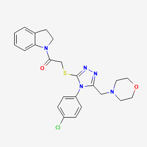 molecular formula C23H24ClN5O2S B5134694 1-({[4-(4-chlorophenyl)-5-(4-morpholinylmethyl)-4H-1,2,4-triazol-3-yl]thio}acetyl)indoline 