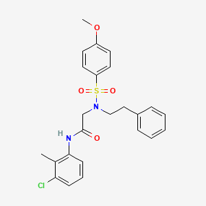 molecular formula C24H25ClN2O4S B5134696 N~1~-(3-chloro-2-methylphenyl)-N~2~-[(4-methoxyphenyl)sulfonyl]-N~2~-(2-phenylethyl)glycinamide 