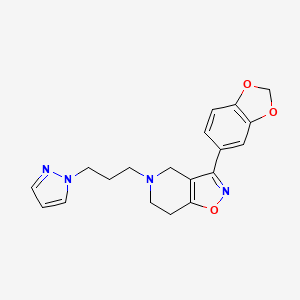 molecular formula C19H20N4O3 B5134713 3-(1,3-benzodioxol-5-yl)-5-[3-(1H-pyrazol-1-yl)propyl]-4,5,6,7-tetrahydroisoxazolo[4,5-c]pyridine 