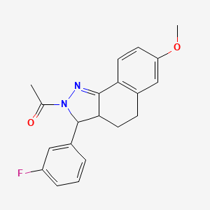 2-acetyl-3-(3-fluorophenyl)-7-methoxy-3,3a,4,5-tetrahydro-2H-benzo[g]indazole