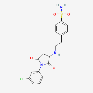 molecular formula C18H18ClN3O4S B5134735 4-(2-{[1-(3-chlorophenyl)-2,5-dioxo-3-pyrrolidinyl]amino}ethyl)benzenesulfonamide 