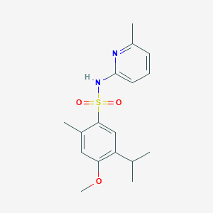 molecular formula C17H22N2O3S B513475 5-isopropyl-4-methoxy-2-methyl-N-(6-methyl-2-pyridinyl)benzenesulfonamide CAS No. 879064-17-2