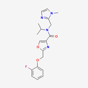 molecular formula C19H21FN4O3 B5134768 2-[(2-fluorophenoxy)methyl]-N-isopropyl-N-[(1-methyl-1H-imidazol-2-yl)methyl]-1,3-oxazole-4-carboxamide 