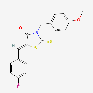 molecular formula C18H14FNO2S2 B5134774 5-(4-fluorobenzylidene)-3-(4-methoxybenzyl)-2-thioxo-1,3-thiazolidin-4-one 