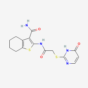 2-({[(6-oxo-1,6-dihydro-2-pyrimidinyl)thio]acetyl}amino)-4,5,6,7-tetrahydro-1-benzothiophene-3-carboxamide