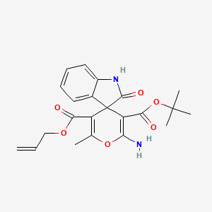 molecular formula C22H24N2O6 B5134804 5'-allyl 3'-tert-butyl 2'-amino-6'-methyl-2-oxo-1,2-dihydrospiro[indole-3,4'-pyran]-3',5'-dicarboxylate 