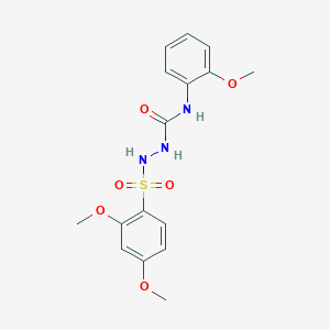 molecular formula C16H19N3O6S B5134813 2-[(2,4-dimethoxyphenyl)sulfonyl]-N-(2-methoxyphenyl)hydrazinecarboxamide 