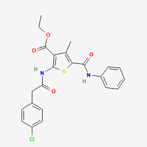 molecular formula C23H21ClN2O4S B5134823 ethyl 5-(anilinocarbonyl)-2-{[(4-chlorophenyl)acetyl]amino}-4-methyl-3-thiophenecarboxylate 