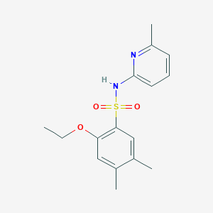 molecular formula C16H20N2O3S B513483 2-ethoxy-4,5-dimethyl-N-(6-methylpyridin-2-yl)benzenesulfonamide CAS No. 898647-85-3