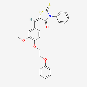 molecular formula C25H21NO4S2 B5134848 5-[3-methoxy-4-(2-phenoxyethoxy)benzylidene]-3-phenyl-2-thioxo-1,3-thiazolidin-4-one 