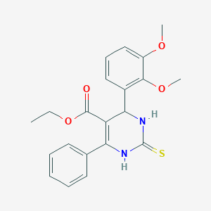 molecular formula C21H22N2O4S B5134864 ethyl 4-(2,3-dimethoxyphenyl)-6-phenyl-2-thioxo-1,2,3,4-tetrahydro-5-pyrimidinecarboxylate 