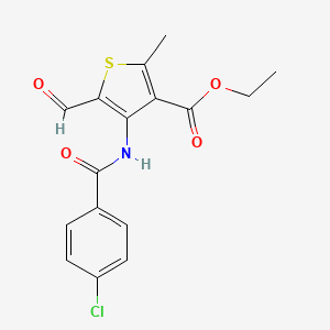 ethyl 4-[(4-chlorobenzoyl)amino]-5-formyl-2-methyl-3-thiophenecarboxylate