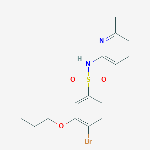 molecular formula C15H17BrN2O3S B513488 4-bromo-N-(6-methyl-2-pyridinyl)-3-propoxybenzenesulfonamide CAS No. 940988-88-5