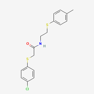 molecular formula C17H18ClNOS2 B5134881 2-[(4-chlorophenyl)thio]-N-{2-[(4-methylphenyl)thio]ethyl}acetamide 