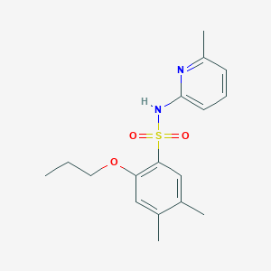 molecular formula C17H22N2O3S B513490 4,5-dimethyl-N-(6-methyl-2-pyridinyl)-2-propoxybenzenesulfonamide CAS No. 941003-75-4