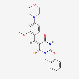 molecular formula C23H23N3O5 B5134903 1-benzyl-5-[2-methoxy-4-(4-morpholinyl)benzylidene]-2,4,6(1H,3H,5H)-pyrimidinetrione 