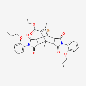 molecular formula C35H37BrN2O8 B5134908 ethyl 7-bromo-1,14-dimethyl-3,5,9,11-tetraoxo-4,10-bis(2-propoxyphenyl)-4,10-diazatetracyclo[5.5.2.0~2,6~.0~8,12~]tetradec-13-ene-13-carboxylate 