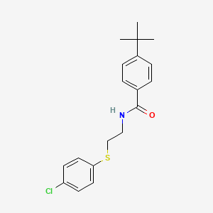 molecular formula C19H22ClNOS B5134910 4-tert-butyl-N-{2-[(4-chlorophenyl)thio]ethyl}benzamide CAS No. 6453-77-6