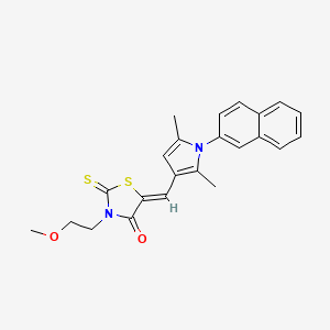 5-{[2,5-dimethyl-1-(2-naphthyl)-1H-pyrrol-3-yl]methylene}-3-(2-methoxyethyl)-2-thioxo-1,3-thiazolidin-4-one