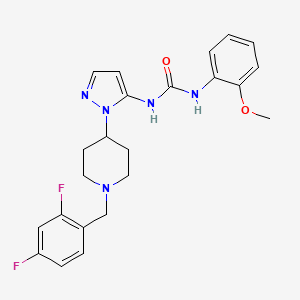 molecular formula C23H25F2N5O2 B5134923 N-{1-[1-(2,4-difluorobenzyl)-4-piperidinyl]-1H-pyrazol-5-yl}-N'-(2-methoxyphenyl)urea 