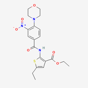 molecular formula C20H23N3O6S B5134943 ethyl 5-ethyl-2-{[4-(4-morpholinyl)-3-nitrobenzoyl]amino}-3-thiophenecarboxylate 