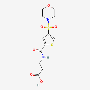 molecular formula C12H16N2O6S2 B5135027 N-{[4-(4-morpholinylsulfonyl)-2-thienyl]carbonyl}-beta-alanine 
