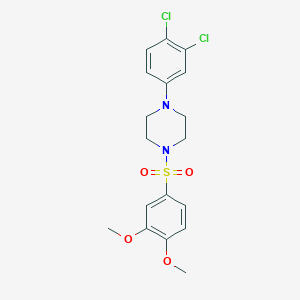molecular formula C18H20Cl2N2O4S B513503 1-(3,4-Dichlorophenyl)-4-[(3,4-dimethoxyphenyl)sulfonyl]piperazine CAS No. 681852-87-9