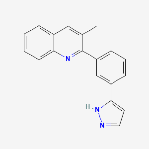 molecular formula C19H15N3 B5135047 3-methyl-2-[3-(1H-pyrazol-3-yl)phenyl]quinoline trifluoroacetate 