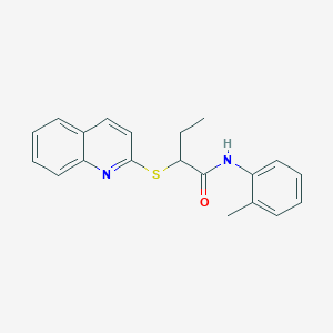molecular formula C20H20N2OS B5135057 N-(2-methylphenyl)-2-(2-quinolinylthio)butanamide 