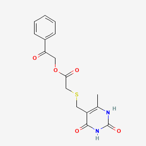 2-oxo-2-phenylethyl {[(6-methyl-2,4-dioxo-1,2,3,4-tetrahydro-5-pyrimidinyl)methyl]thio}acetate